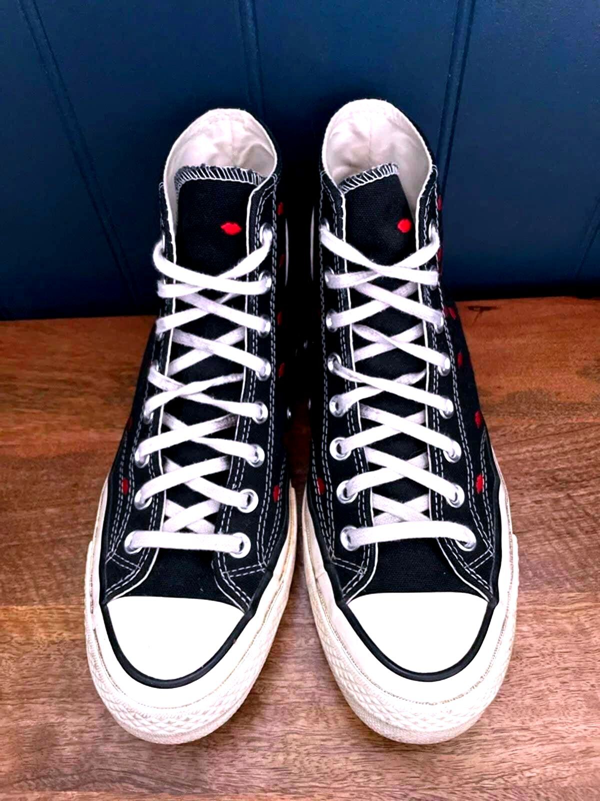 Women’s Converse Chuck 70 High Embroidered Lips Trainers In Black - UK7 - 2953