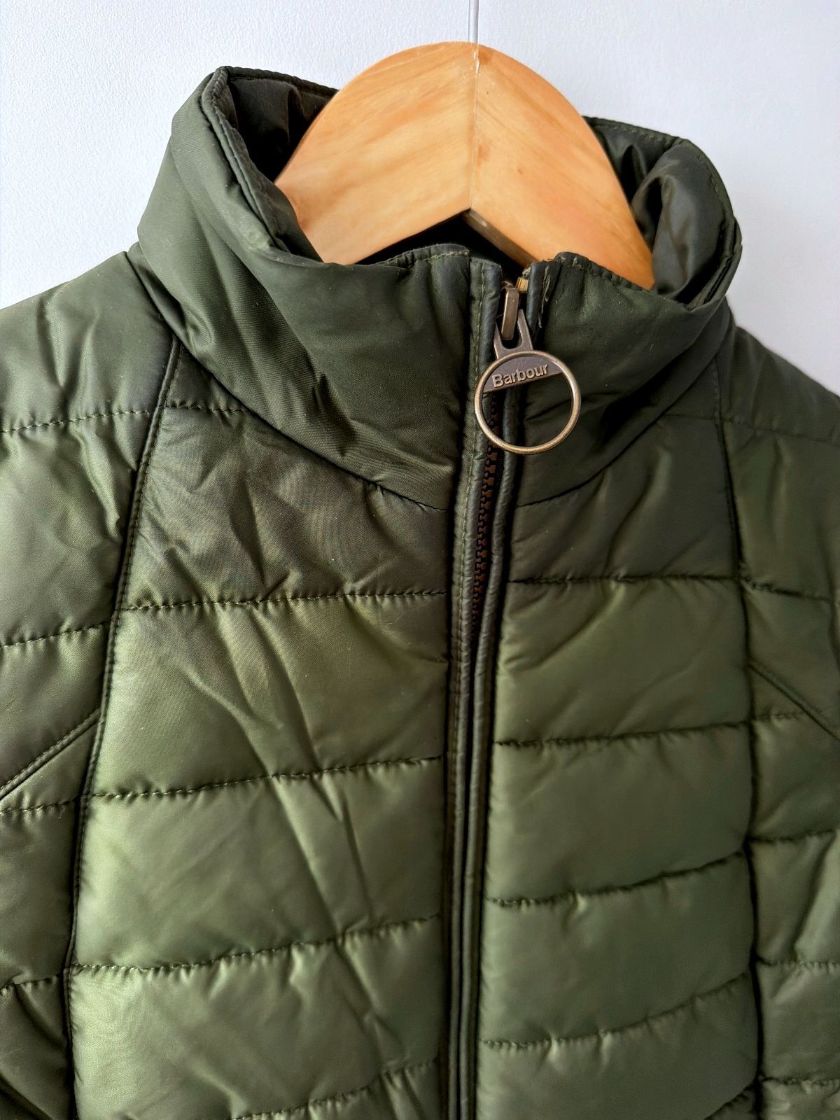 Women’s Barbour Dovecote Padded Quilted Gilet Vest In Khaki - Uk8 - 3699