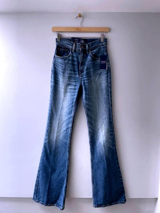 Women’s Ralph Lauren Regular Fit Flared Jeans In Navy Blue - W24/L34 - 3075