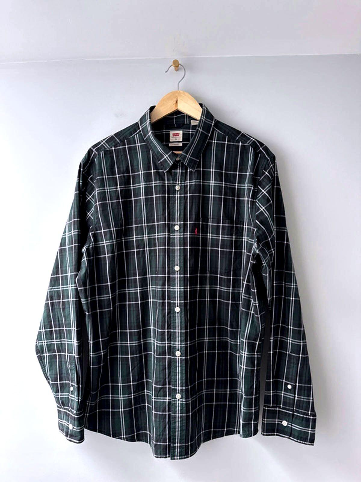 Men’s Levi’s Standard Fit Check Shirt In Green - XLarge - 1965
