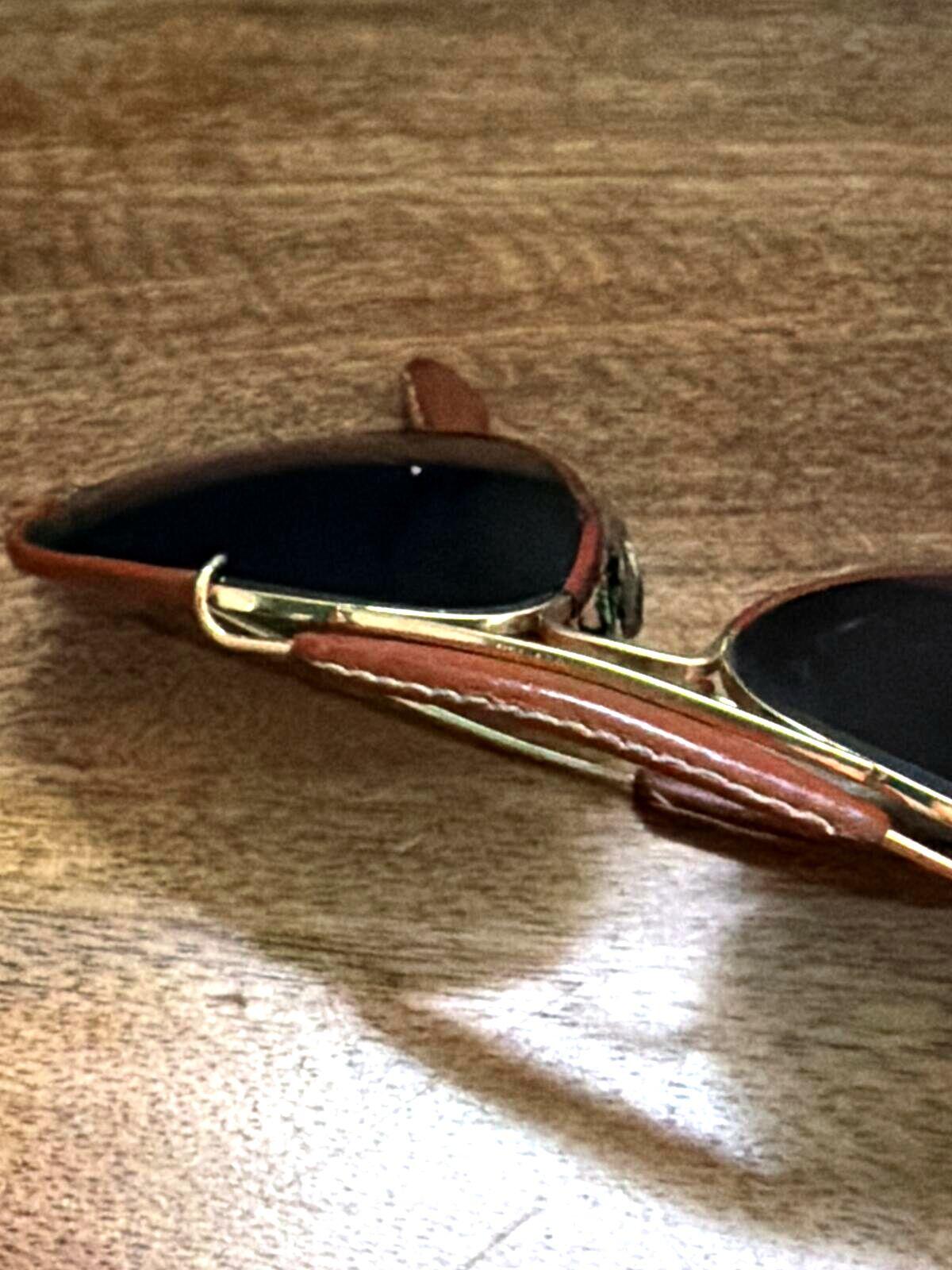 Unisex Ray-Ban Outdoorsman Vintage Tan Leather Coated Aviator Sunglasses - 3544