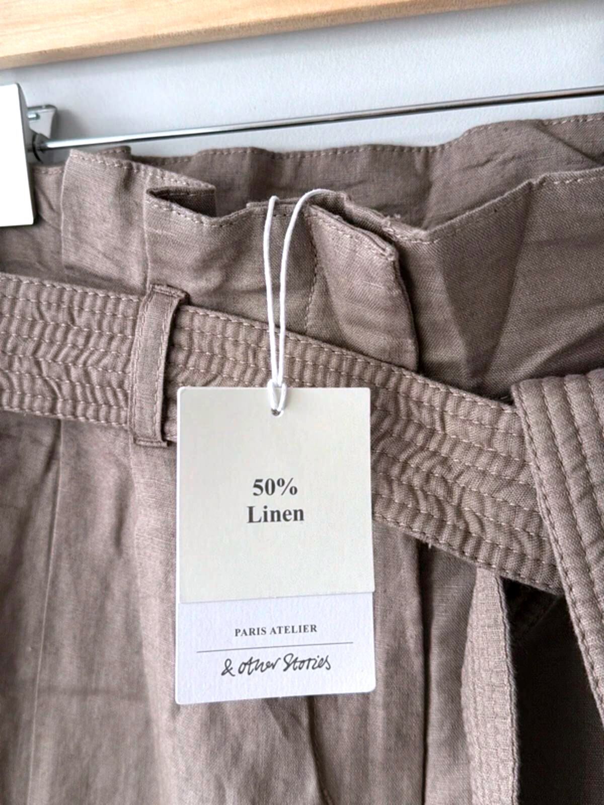 Women’s & Other Stories linen tie front High Waisted trousers - Uk4 - 3368