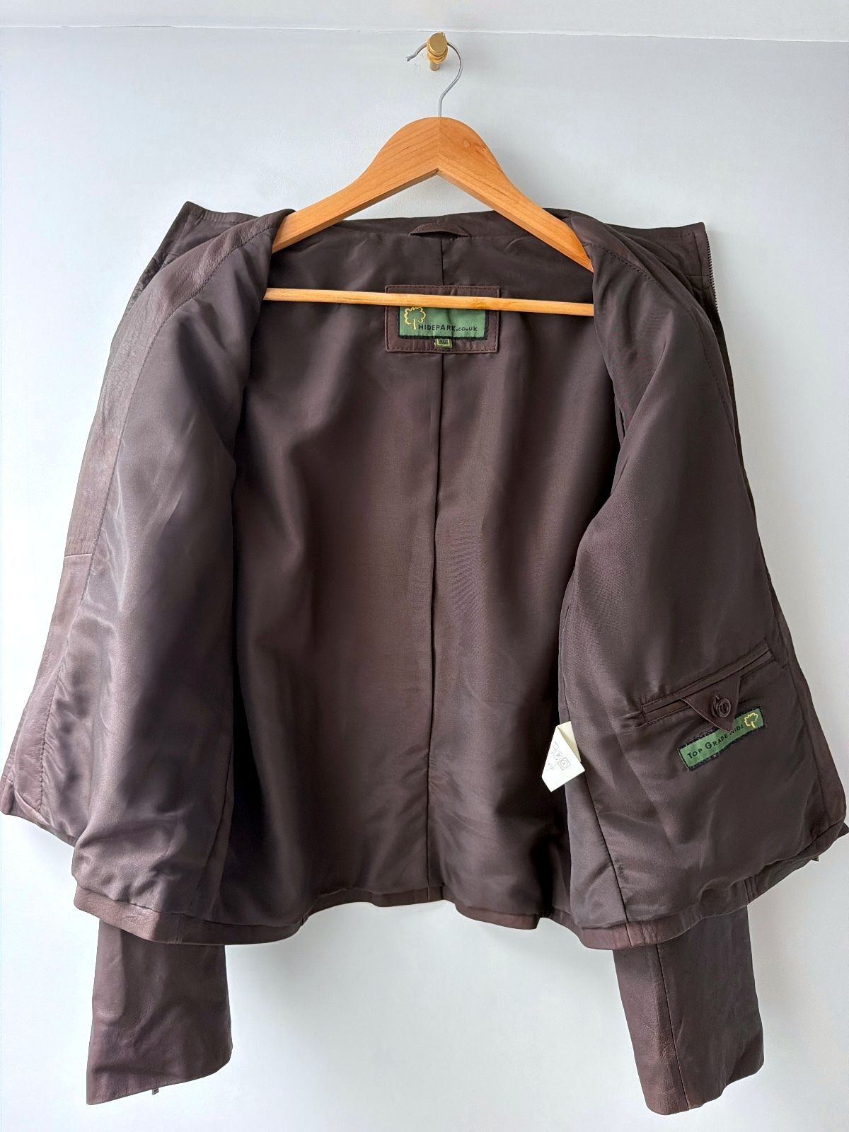 Women’s Hidepark Premium Leather Jacket with Zip Details In Brown - XLarge -