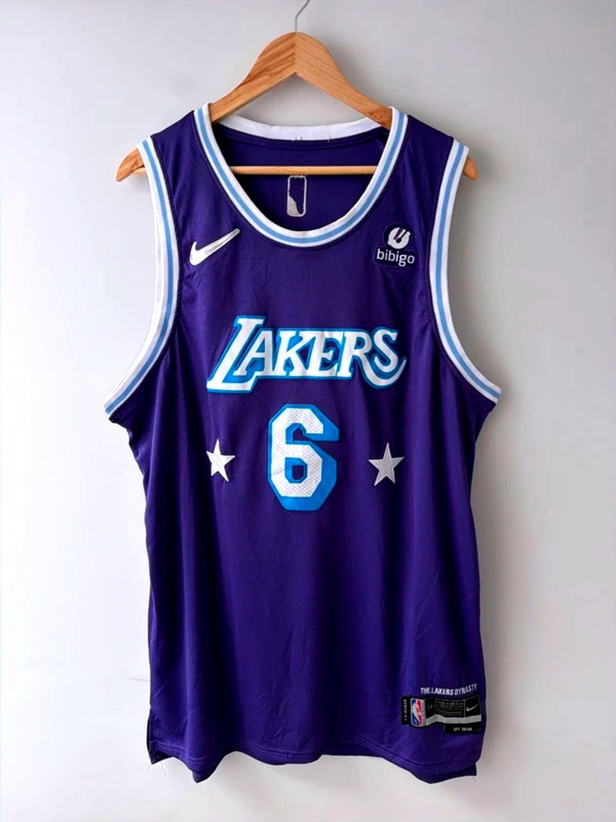 Men's LeBron James 6 LA Lakers Nike City Edition Swingman Jersey - XLarge - 3308