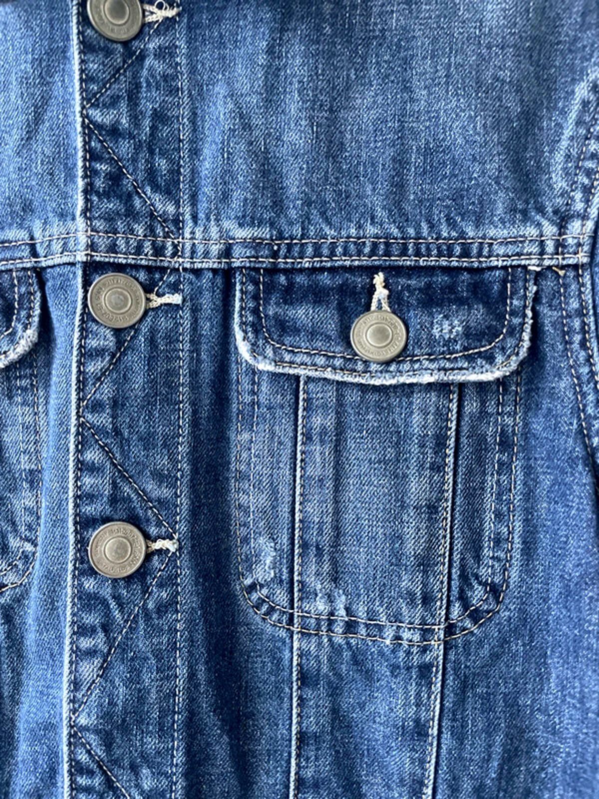 Women’s Allsaints Denim Trucker Jacket Coat In Navy - Small - 2111