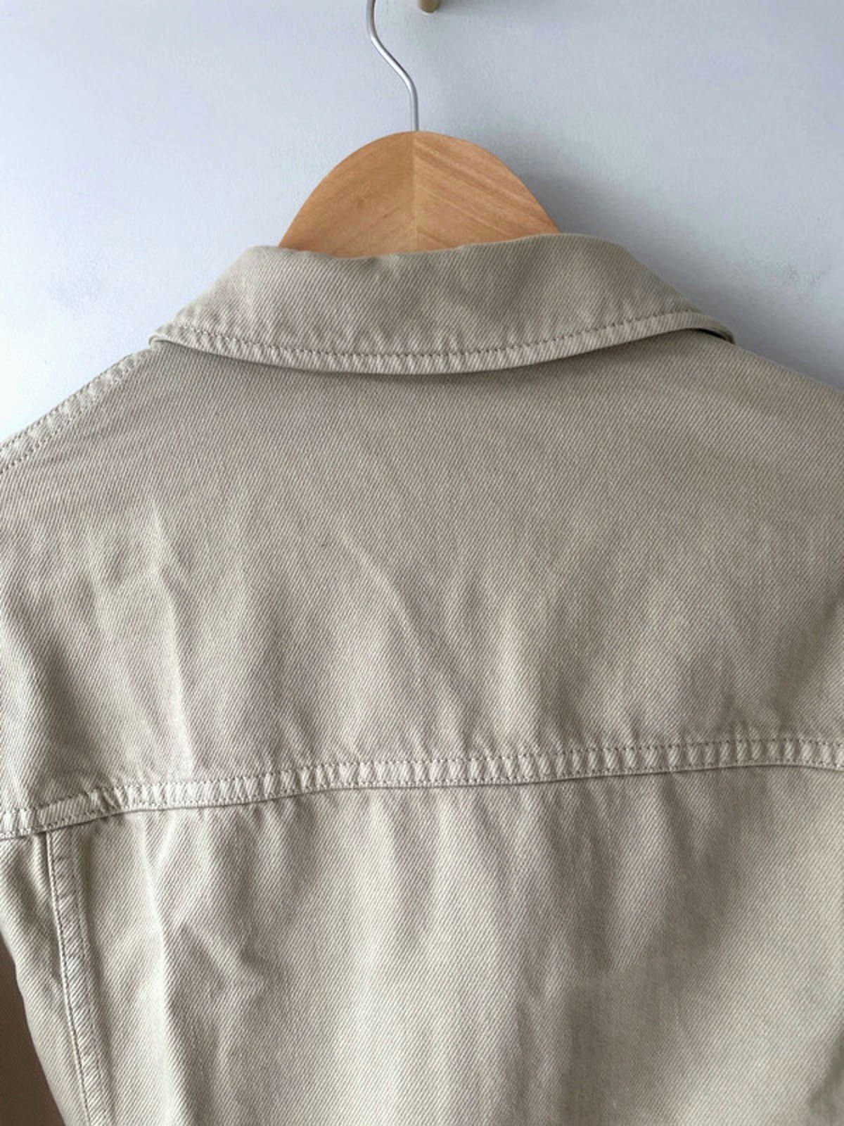 Women’s Uniqlo Cropped Oversized Fit Denim Jacket In Beige - Medium - 2027