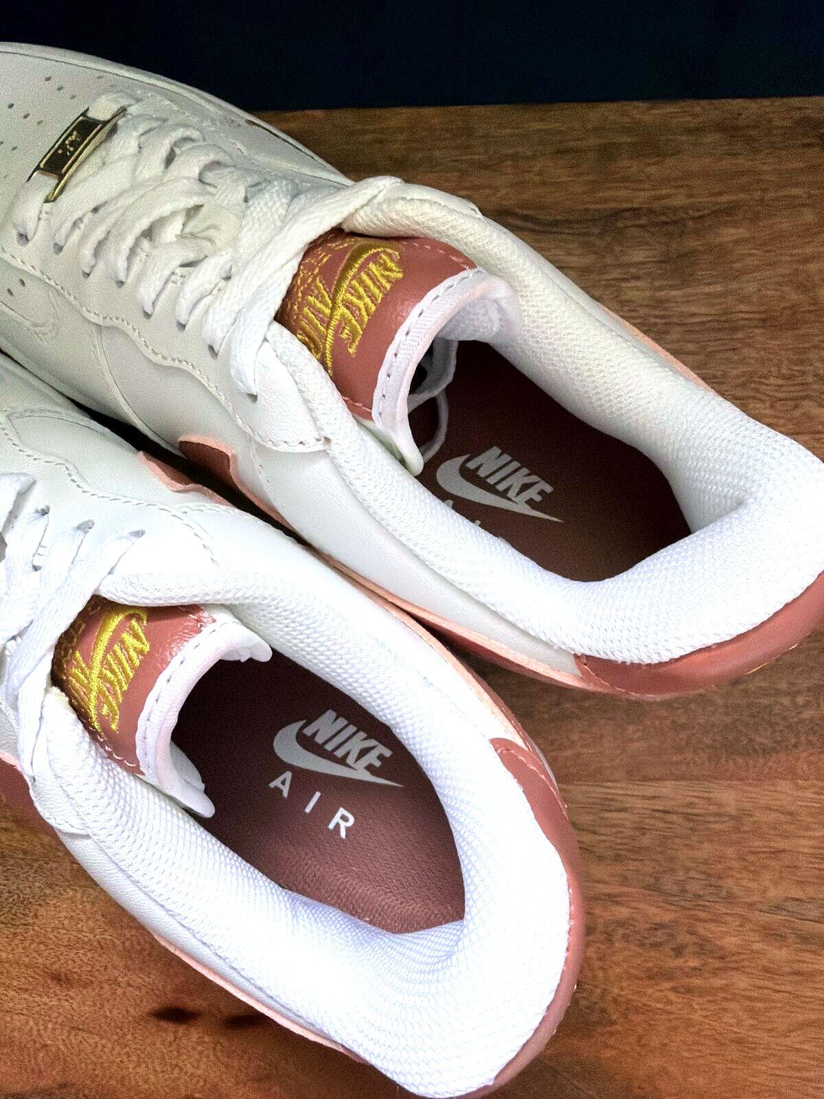 Women's Nike Air Force 1 Low Leather Trainers In White/Gold - UK5.5 - 3541