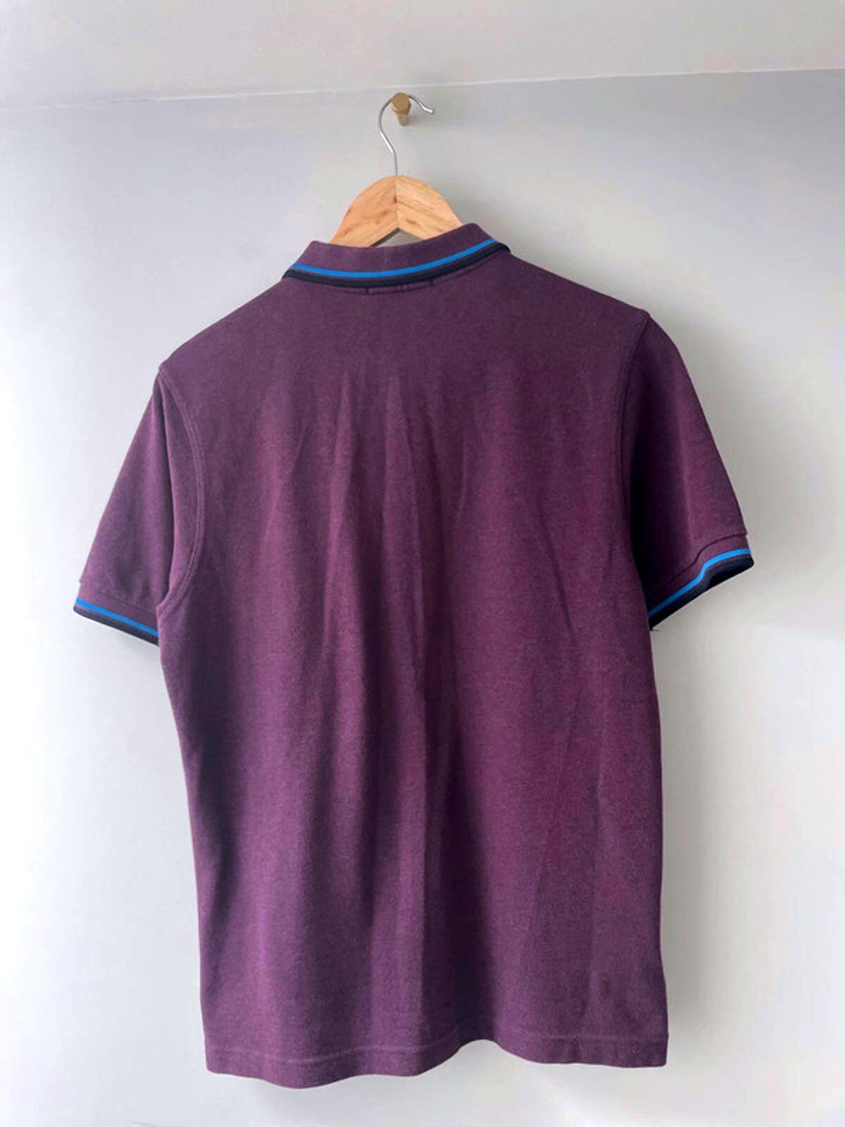 Men’s Fred Perry Slim Fit Short Sleeve Polo Top In Purple - Medium - 1797
