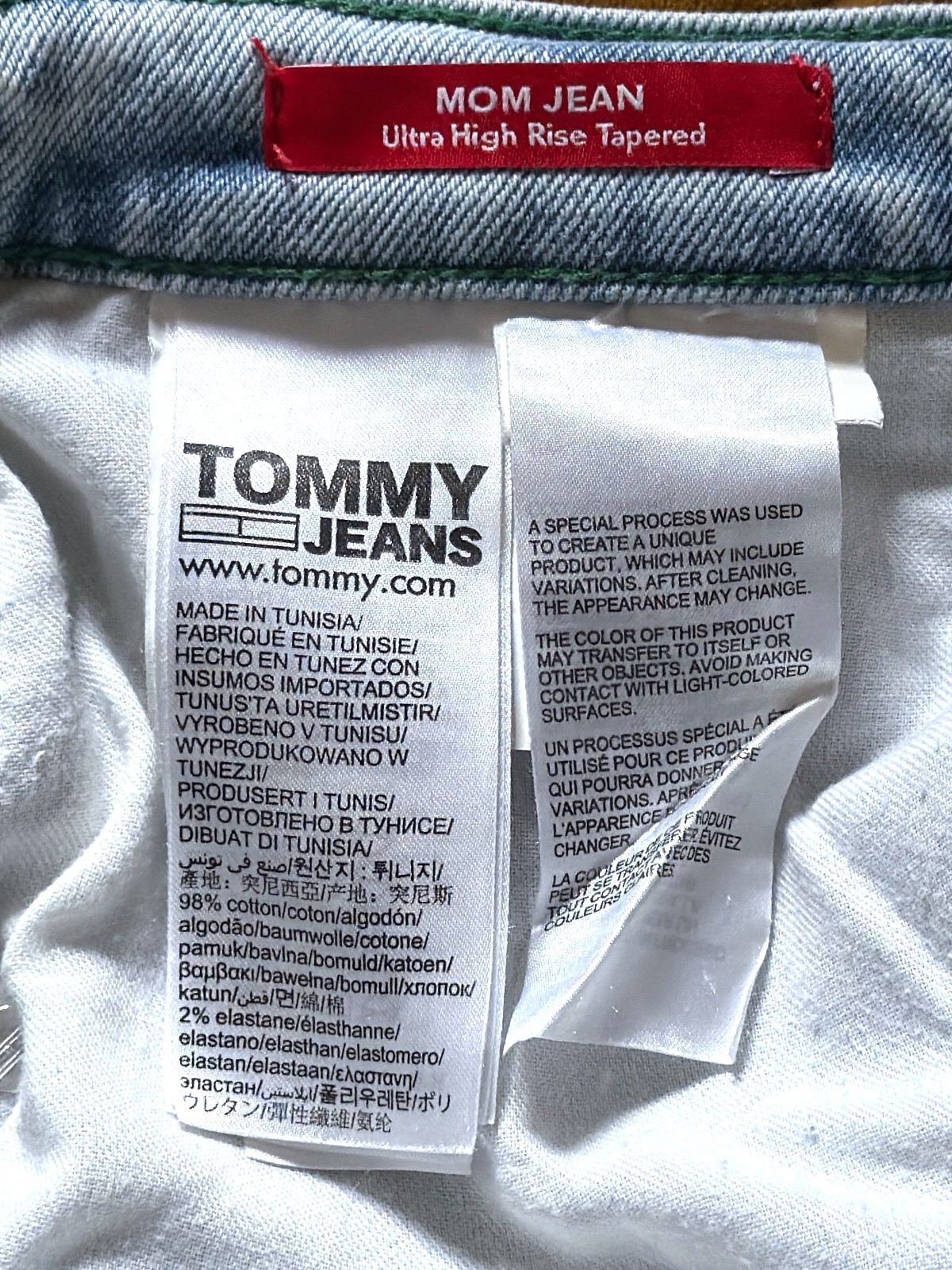 Womens Tommy Hilfiger Embroidered Logo High Rise Tapered Jeans - W29/L29 - 3832