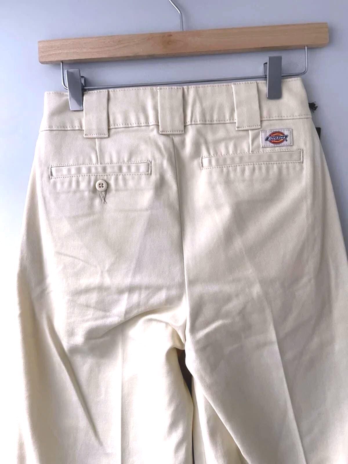 Women’s Dickies Wide Leg Chino Trousers In Cream - W24/L32 - 3006