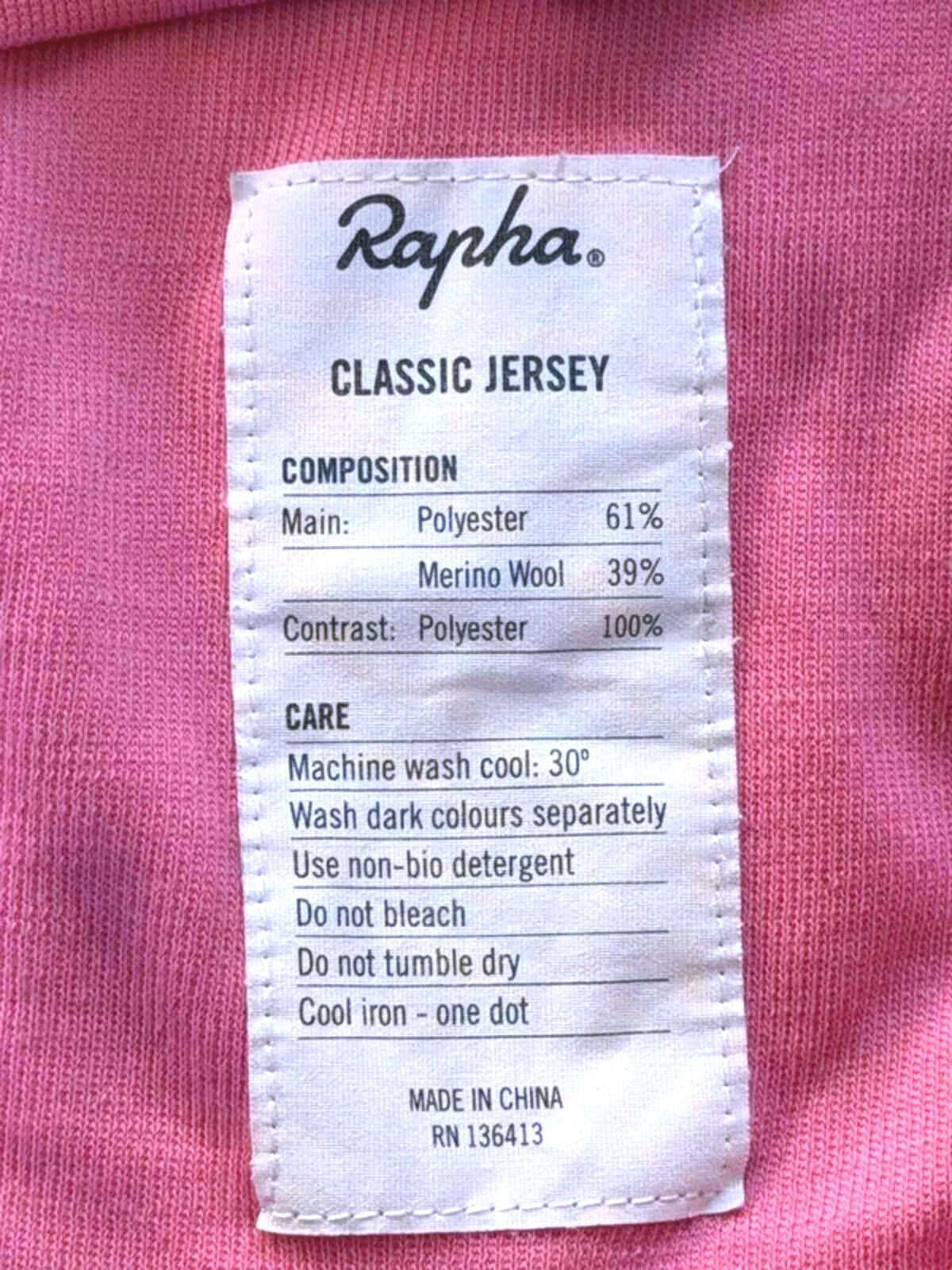 Men’s Rapha Premium Merino Wool Blend Cycling Jersey Top In Pink  - Medium - 3420