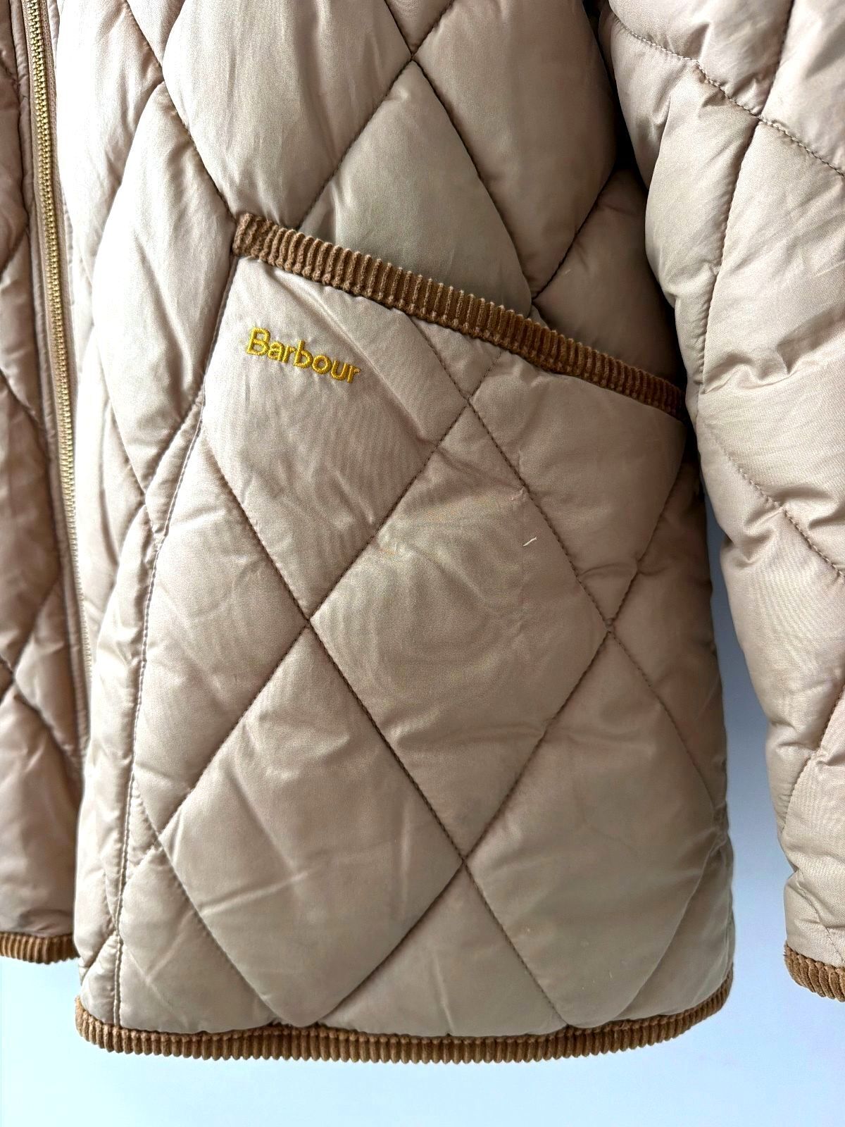 Women’s Barbour Erin Hooded Quilted Puffer Jacket In Beige - UK16 - 3706