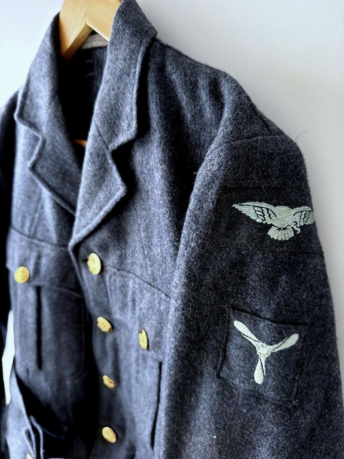 Vintage 1952 RAF Senior Airman's Wool Aircraftsman Jacket In Navy - XSmall -3834