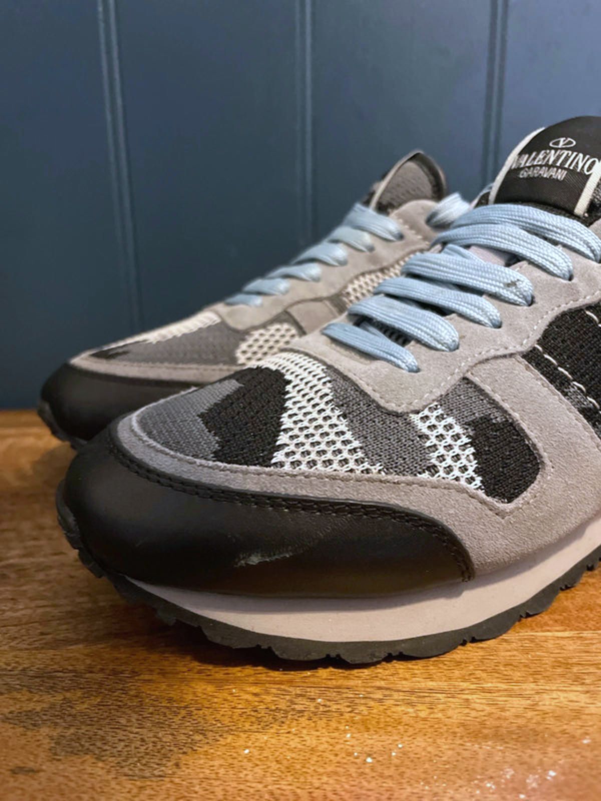 Women’s Valentino Garavani Camouflage Suede Trainers in Black/Grey - UK5 - 2656