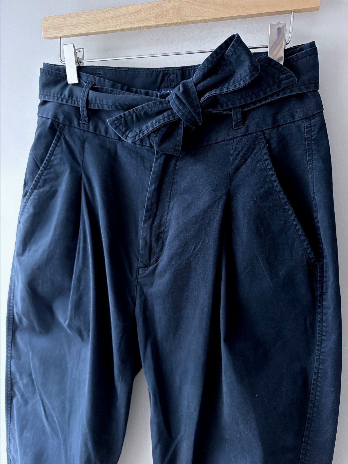 Women’s Ralph Lauren Wide leg Pleated Trousers With Belt In Navy - W29/L30 -3833