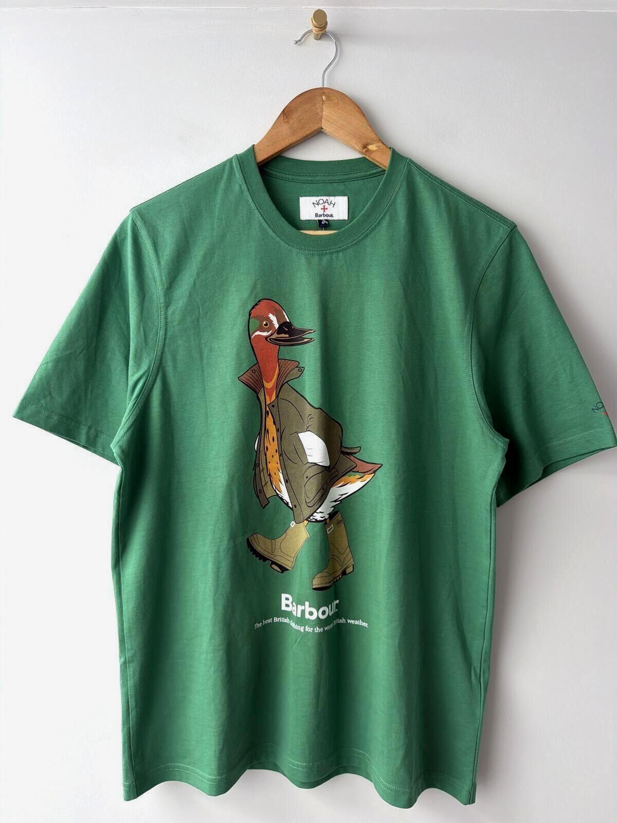 Mens Barbour x Noah Green Duck Graphic T-Shirt In Green - Small - 3501