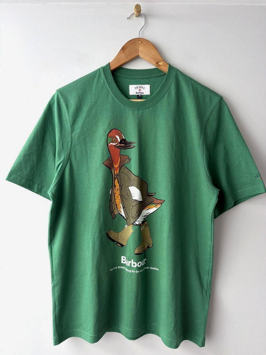 Mens Barbour x Noah Green Duck Graphic T-Shirt In Green - Small - 3501