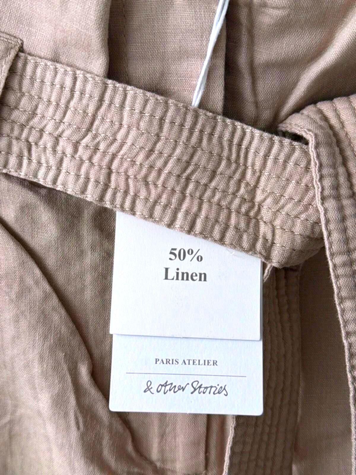 Women’s & Other Stories Linen Tie Front Style Shorts In Beige - Uk6