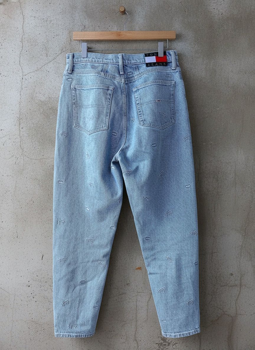 Womens Tommy Hilfiger Embroidered Logo High Rise Tapered Jeans - W29/L29 - 3832