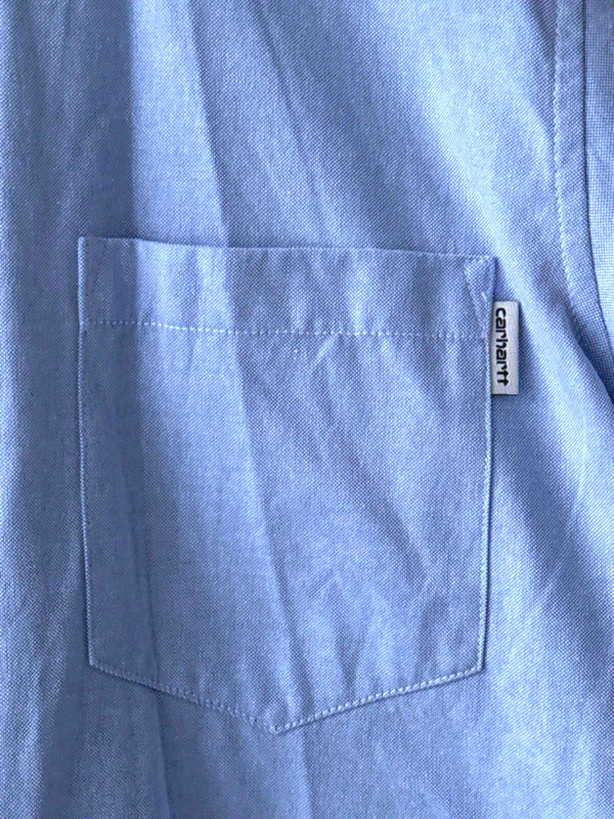 Men’s Carhartt Turner Slim Fit Long Sleeve Oxford Shirt In Blue - Medium - 0283