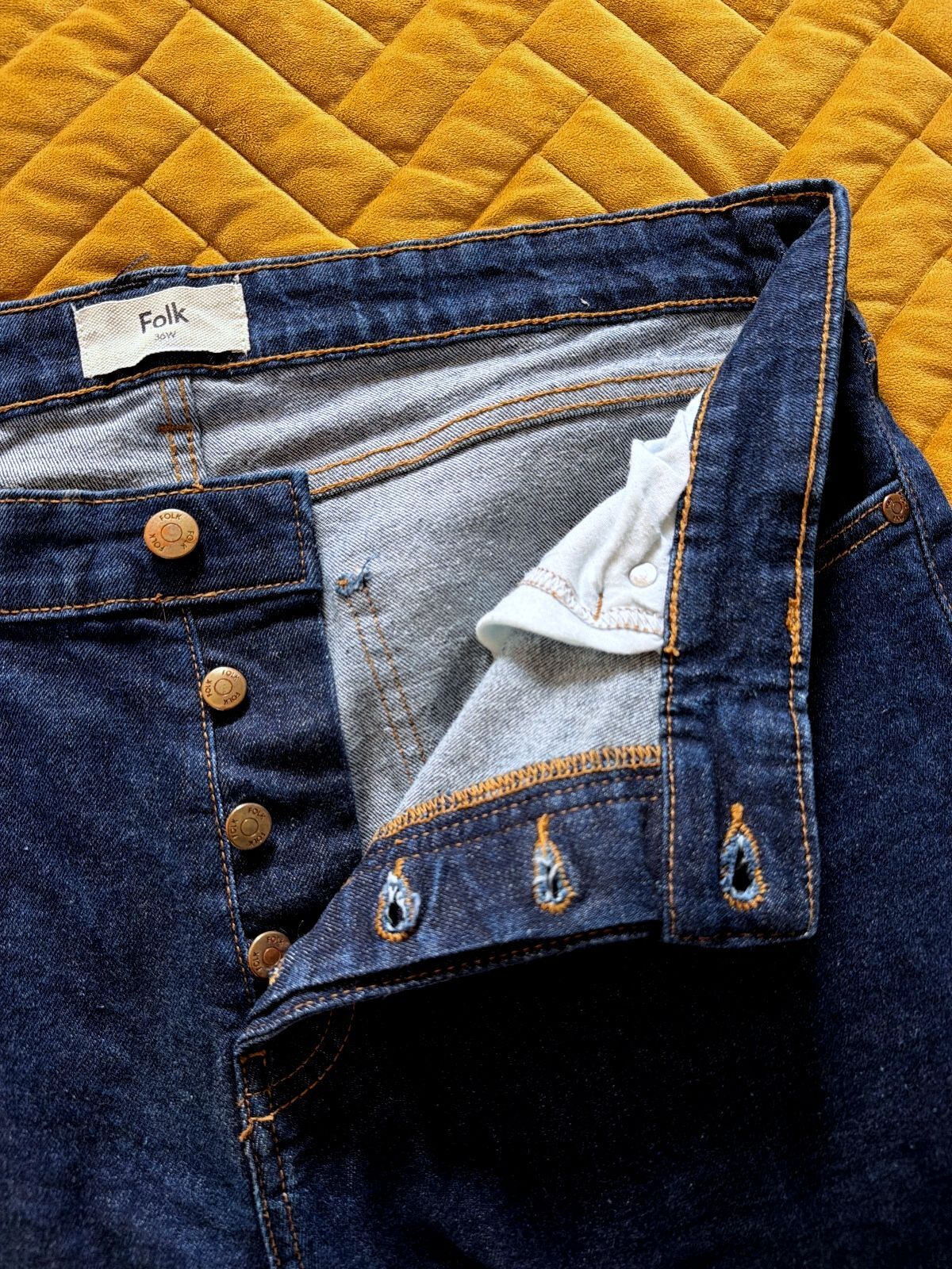 Men’s Folk Slim Fit Denim Jeans In Navy Blue - W36/L32 - 3736