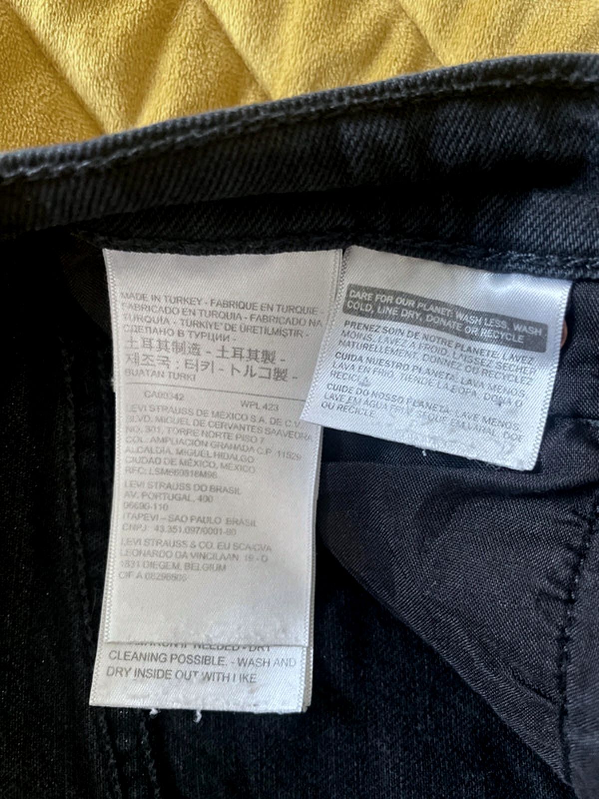 Women’s Levi’s High Waisted Ribcage Straight Fit Jeans In Black - W25/L27 - 2206