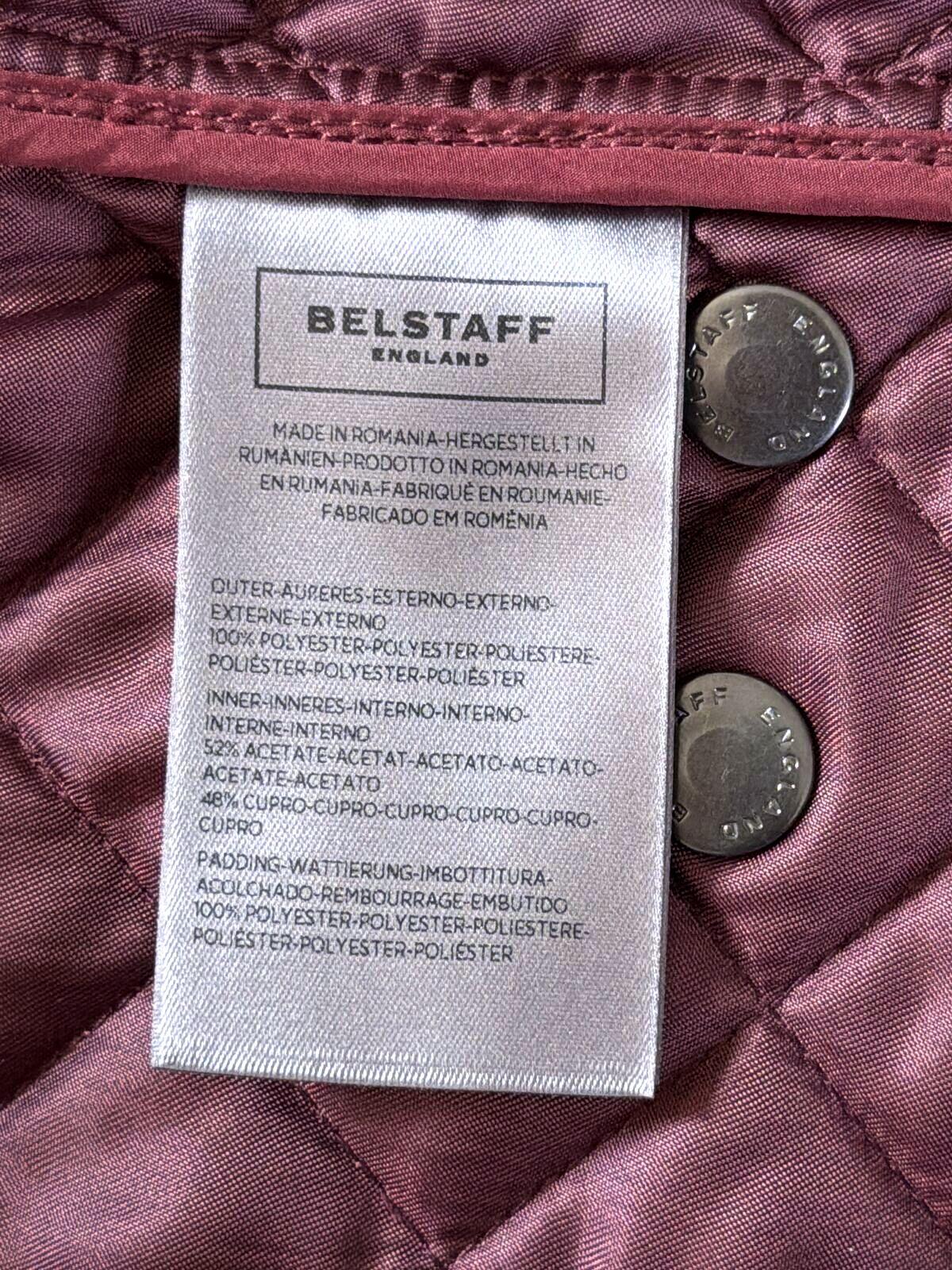 Mens Belstaff Quilted Sleeveless Gilet Vest in Burgundy - Large - 3529