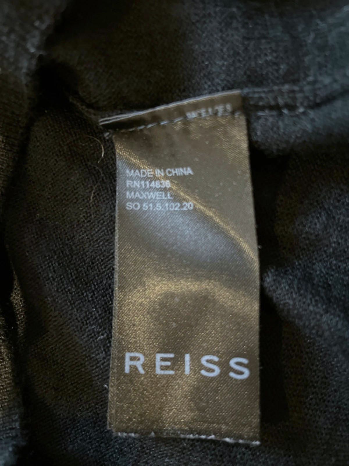 Men’s Reiss Premium 100% Premium Wool Knitted Polo Top In Black - Large - 2880