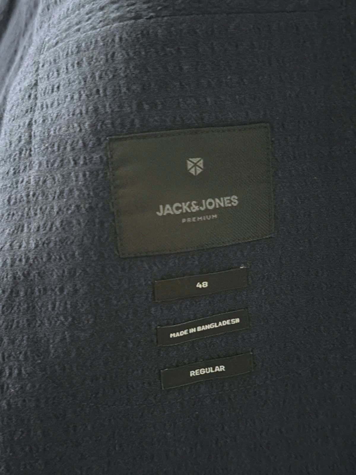 Men’s Jack & Jones Premium Linen Seersucker Blazer In Navy - Medium - 3282