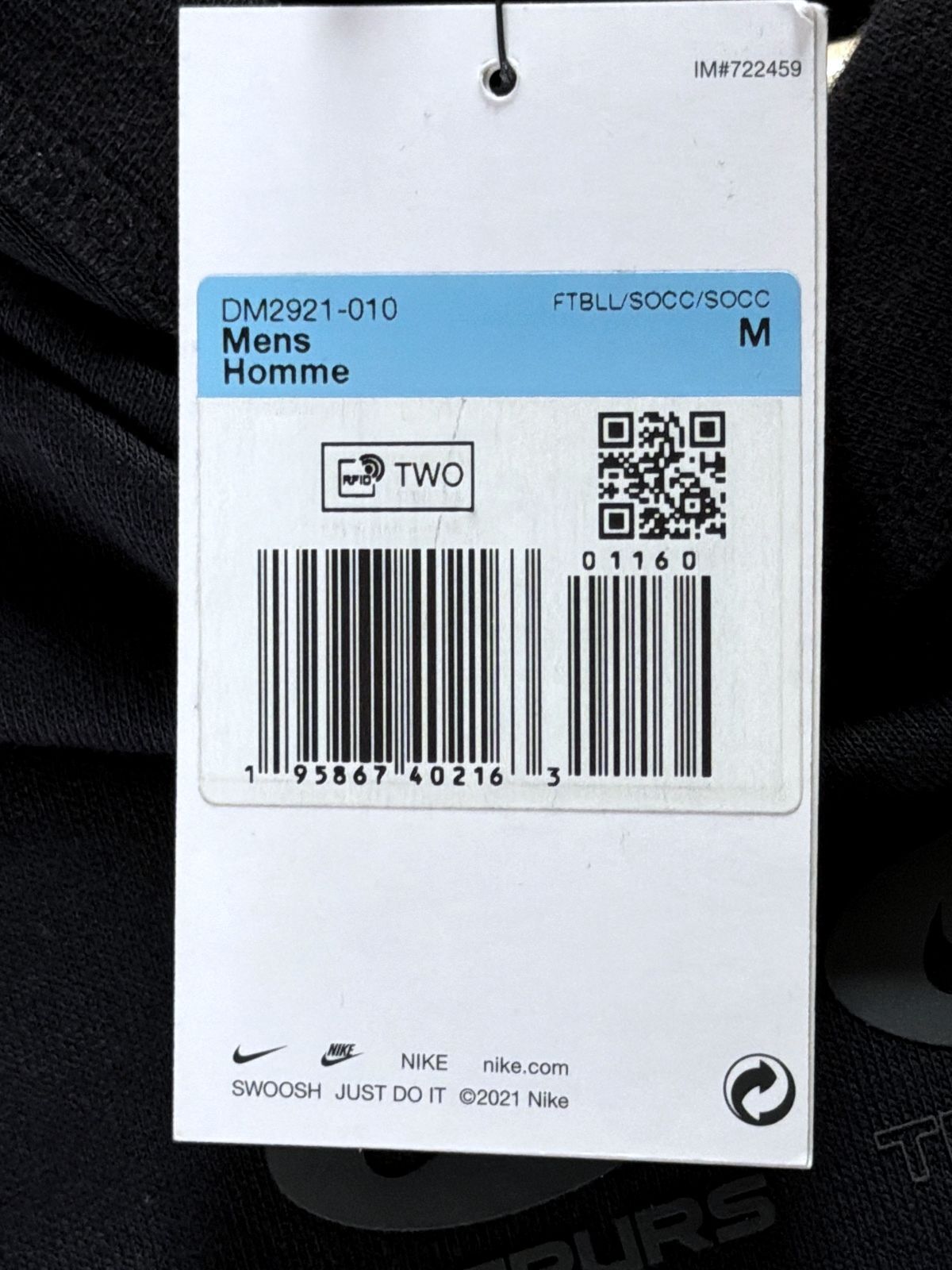 Men’s Nike x Tottenham Hotspur Hoodie Sweatshirt In Black - Medium - 3665