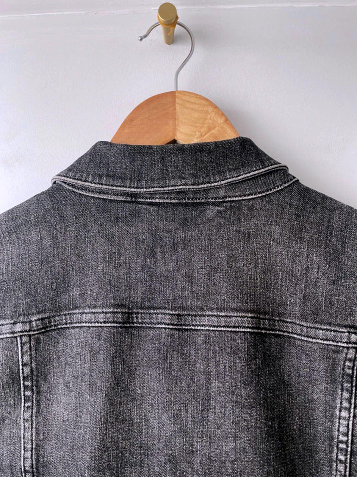 Women’s Allsaints Denim Trucker Jacket Coat In Washed Black - Small - 2132