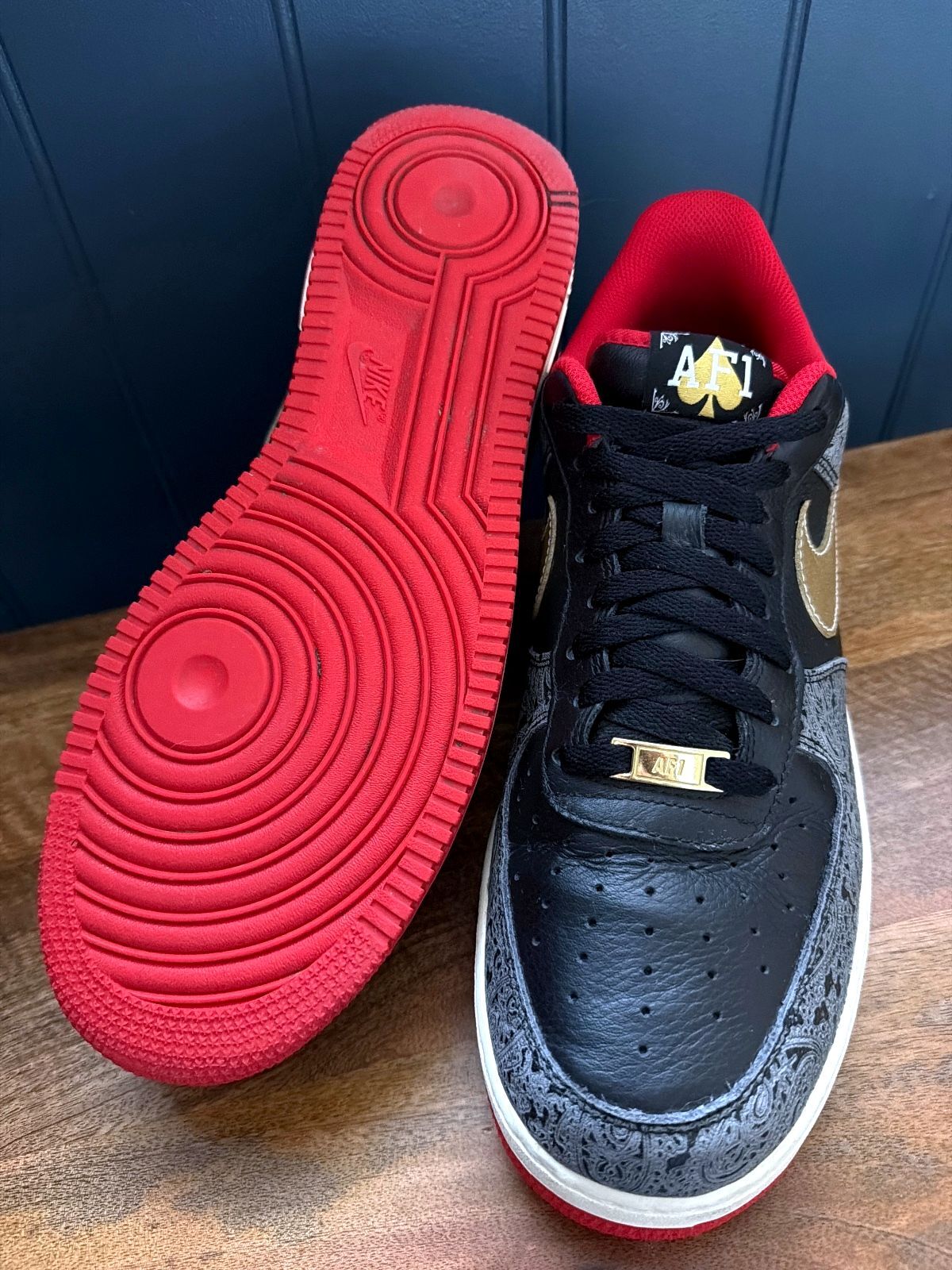 Men’s Nike Air Force 1 Low 07 LX Spades Rare Trainers In Black  - UK11.5 - 3817