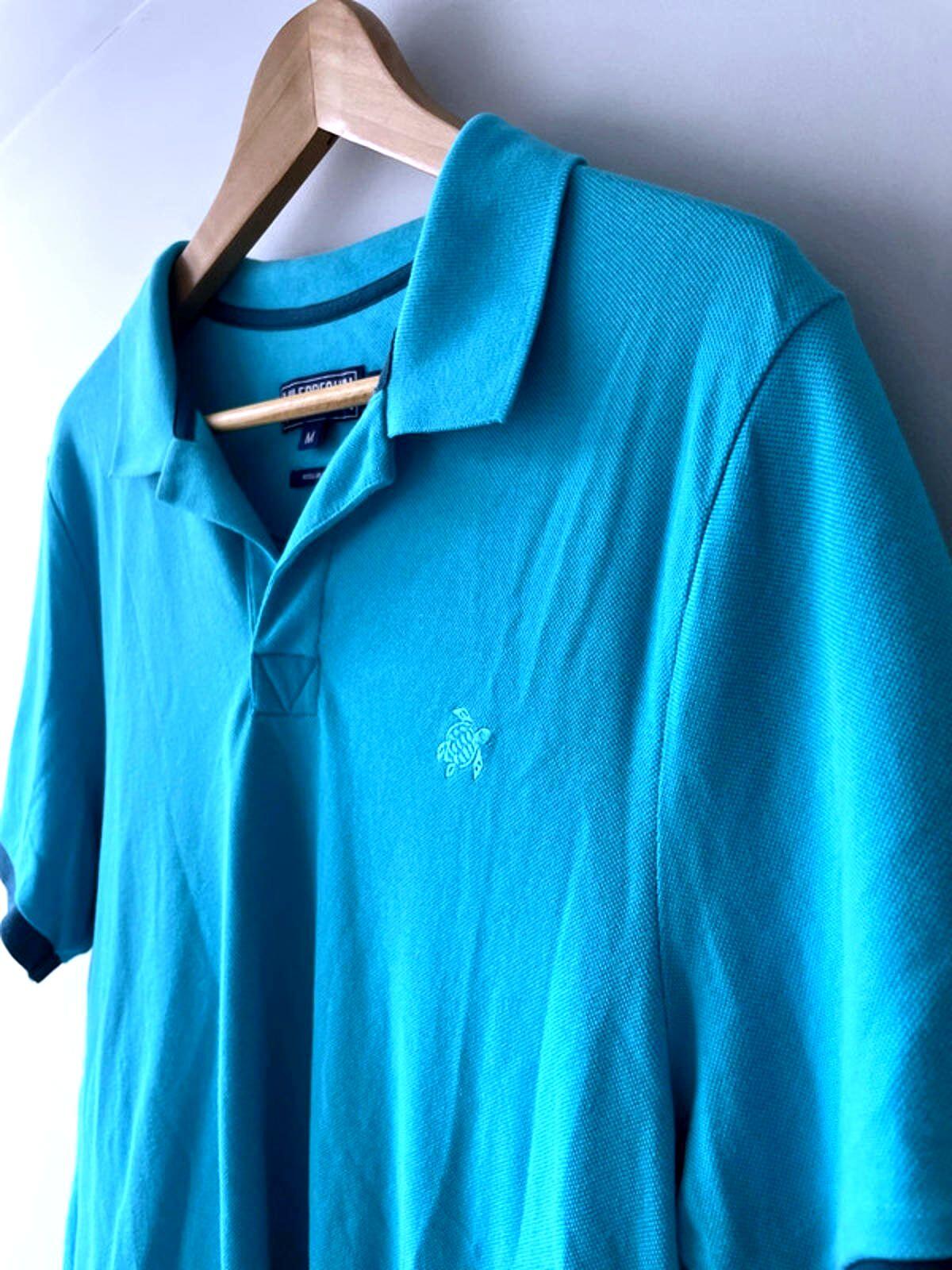 Men’s Vilebrequin Premium Pique Polo Top In Blue - Medium - 1670