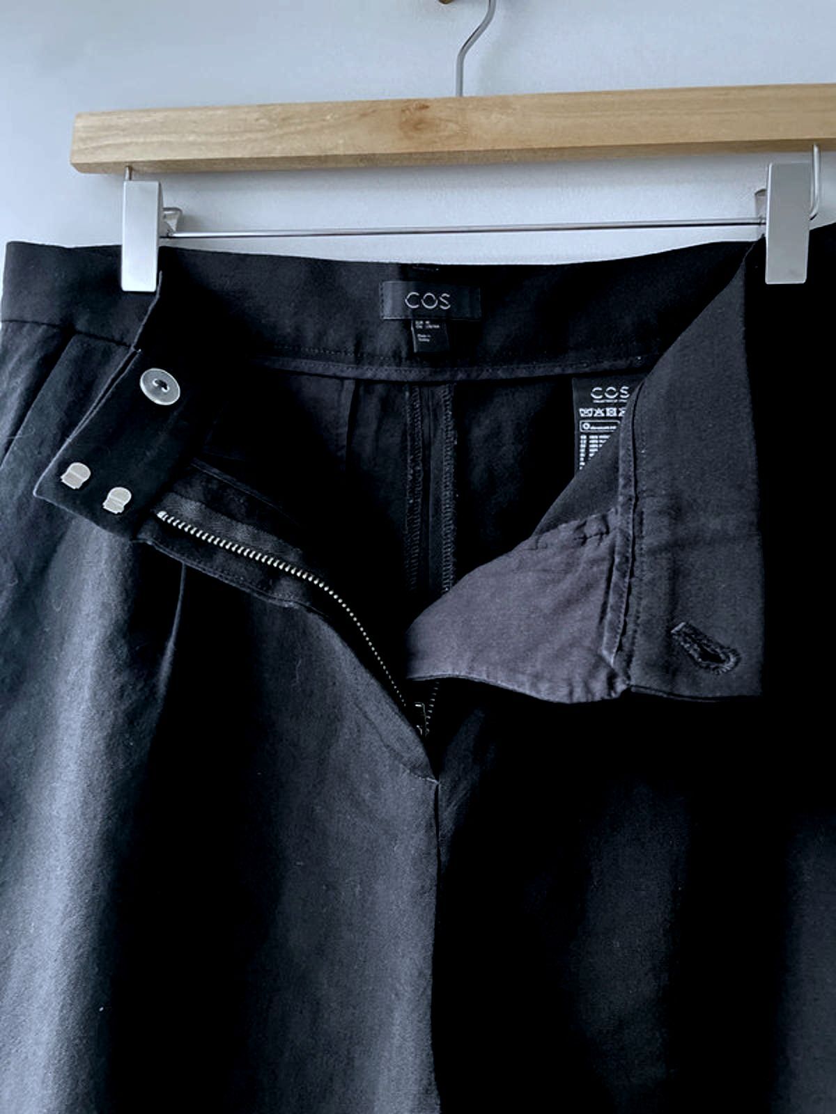 Women’s Cos Crop Fit 100% Wool Wide Leg Trousers In Black - W32/L24 - 2884