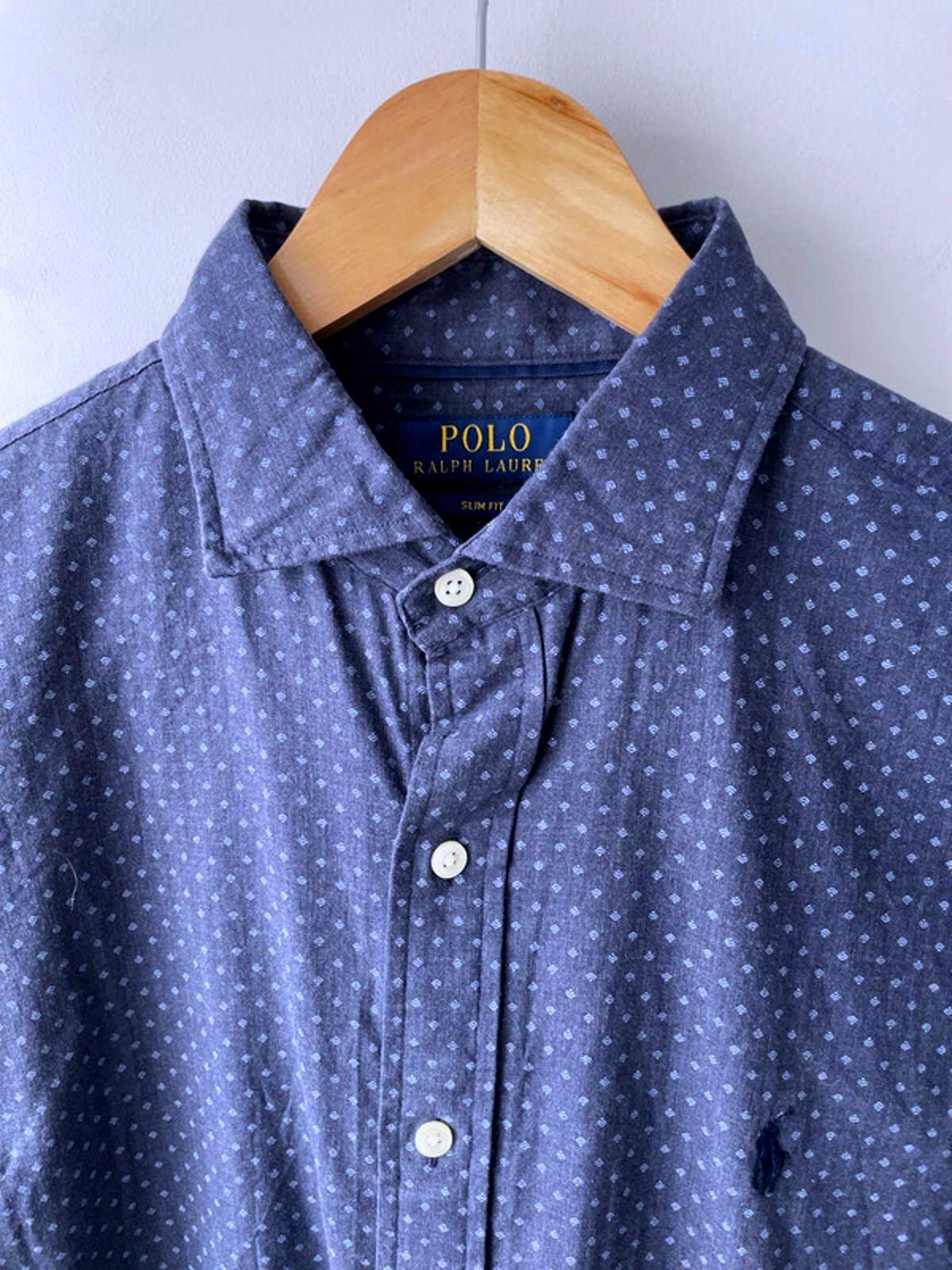 Men’s Ralph Lauren Premium Long Sleeve Slim Fit Shirt Top - Medium - 1545