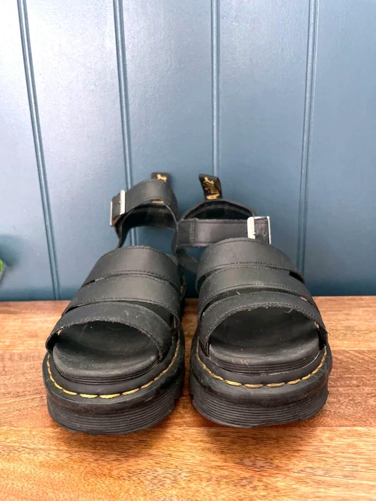 Women’s Dr Martens Blaire 3 Leather Straps Sandals in Black - UK5 - 3034