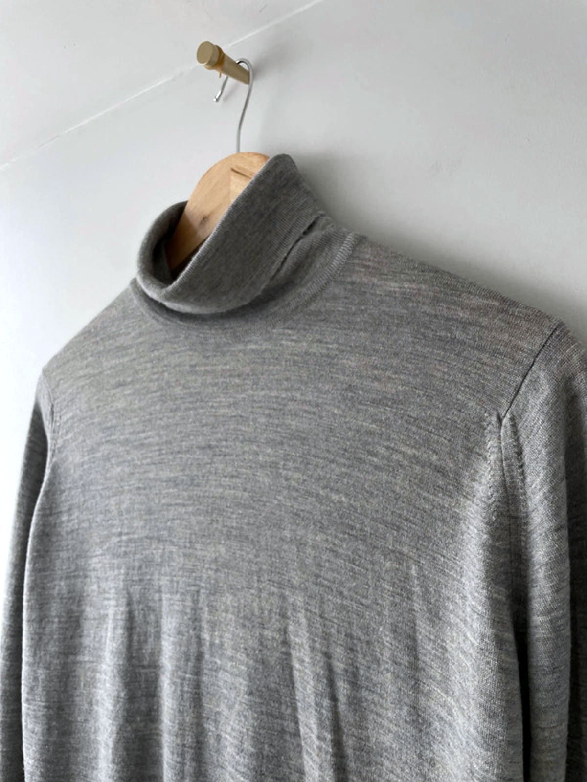 Men’s John Smedley Made In England Wool Roll Neck Jumper In Grey - Medium - 2288