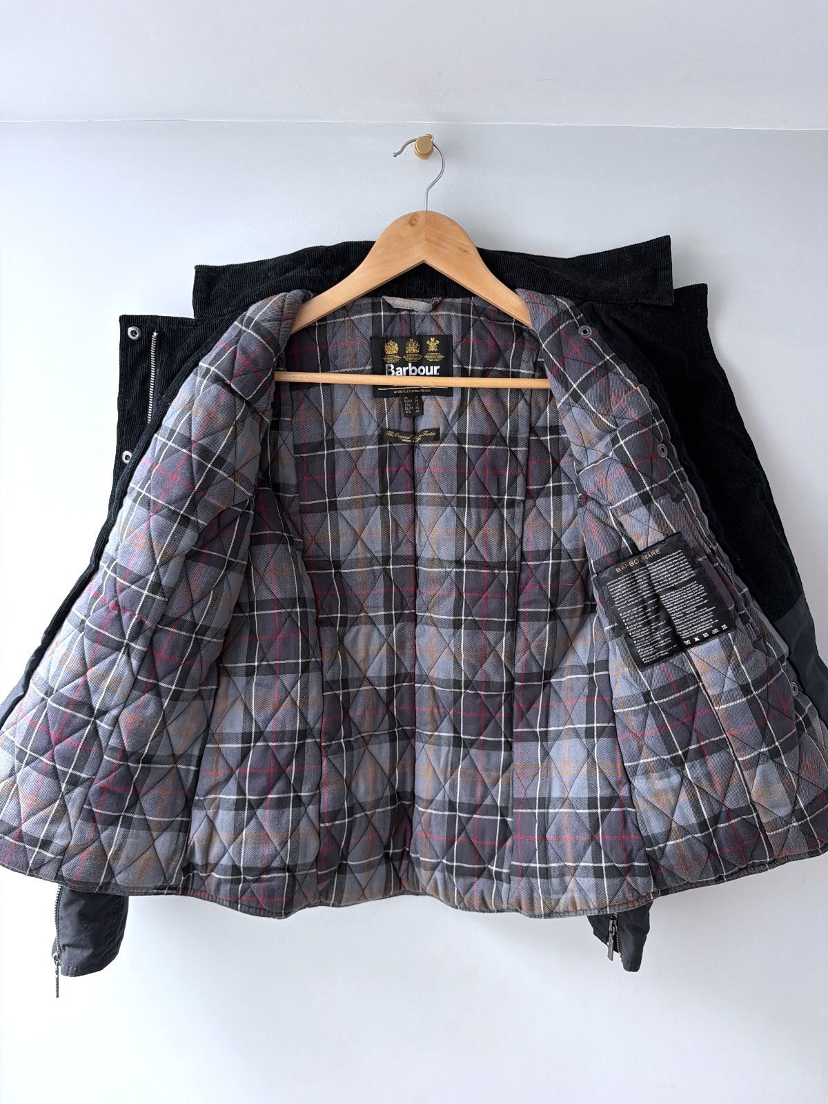Women’s Barbour International Waxed Cotton Jacket In Black - Uk10 - 3661