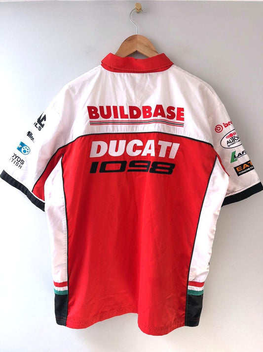 Mens Ducati Corse Red and White Racing Team Shirt - XLarge - 3523