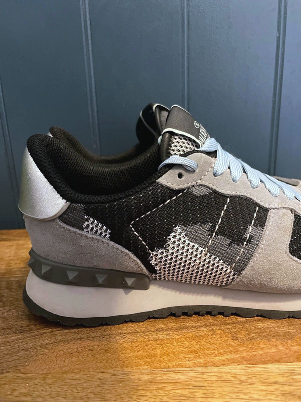 Women’s Valentino Garavani Camouflage Suede Trainers in Black/Grey - UK5 - 2656