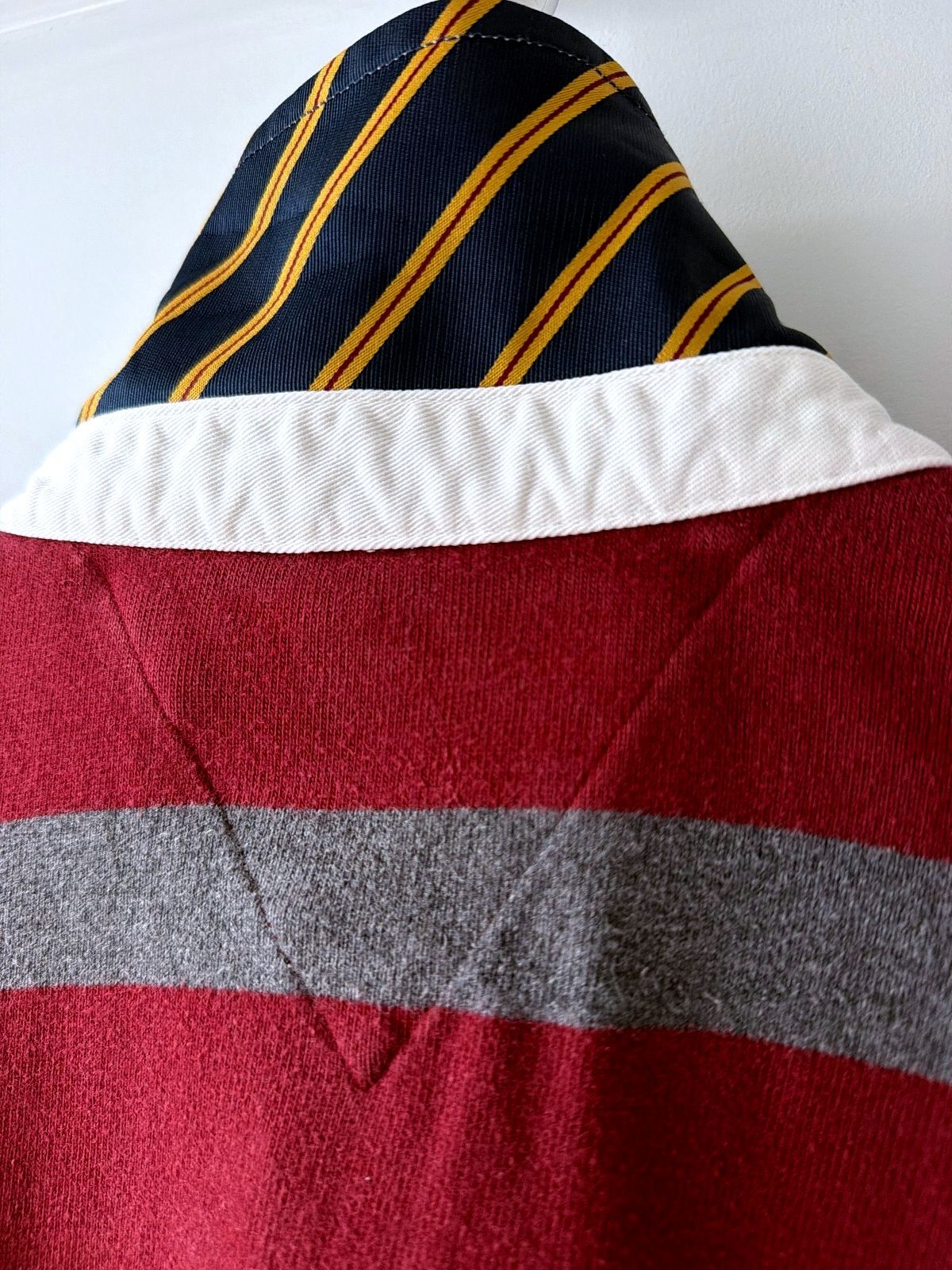 Men’s Tommy Hilfiger Classic Rugby Shirt Top In Burgundy - XLarge - 3670