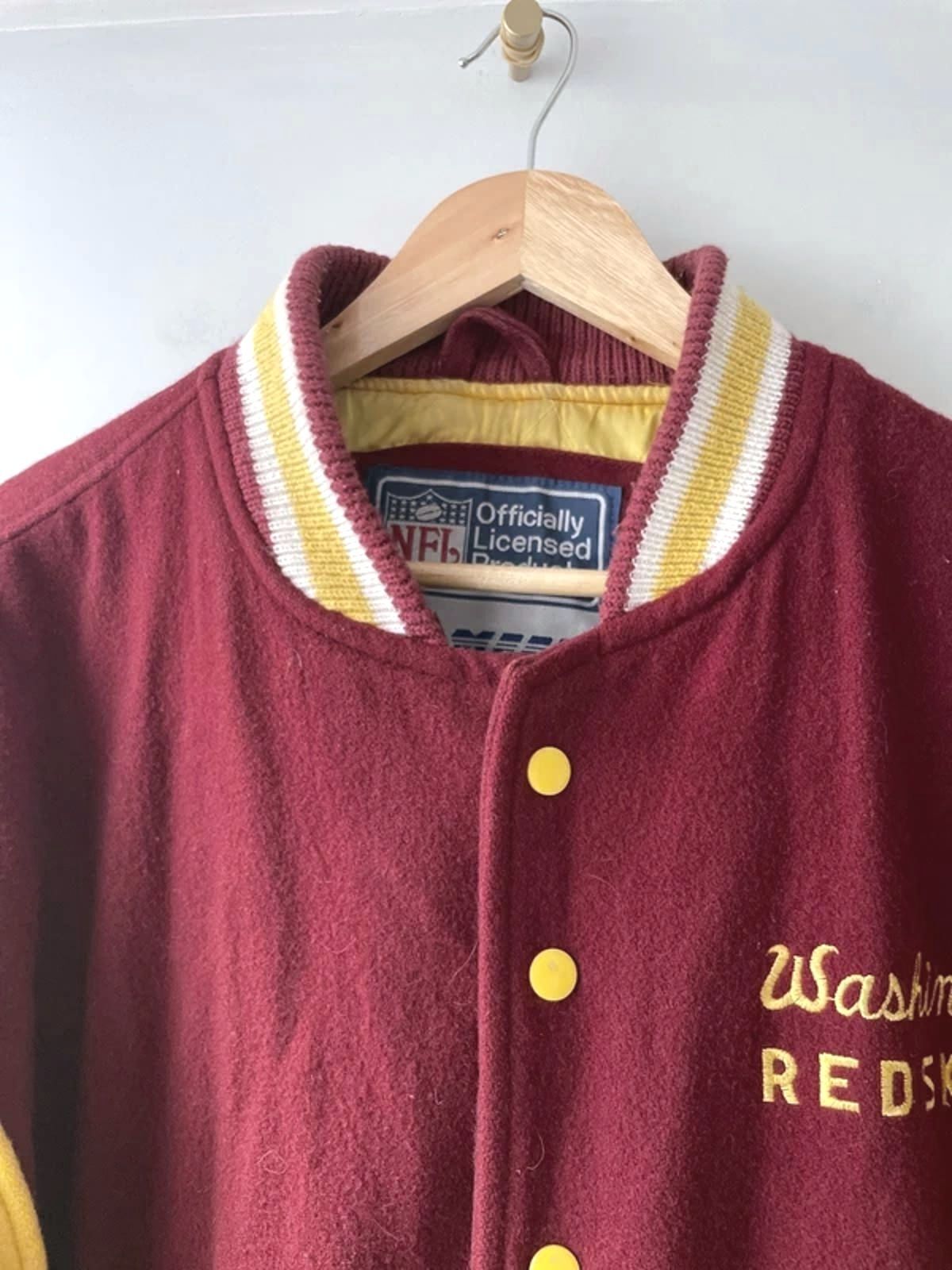 Men’s Washington Redskins Rare Wool Bomber Jacket in Red/Yellow - Medium - 2956