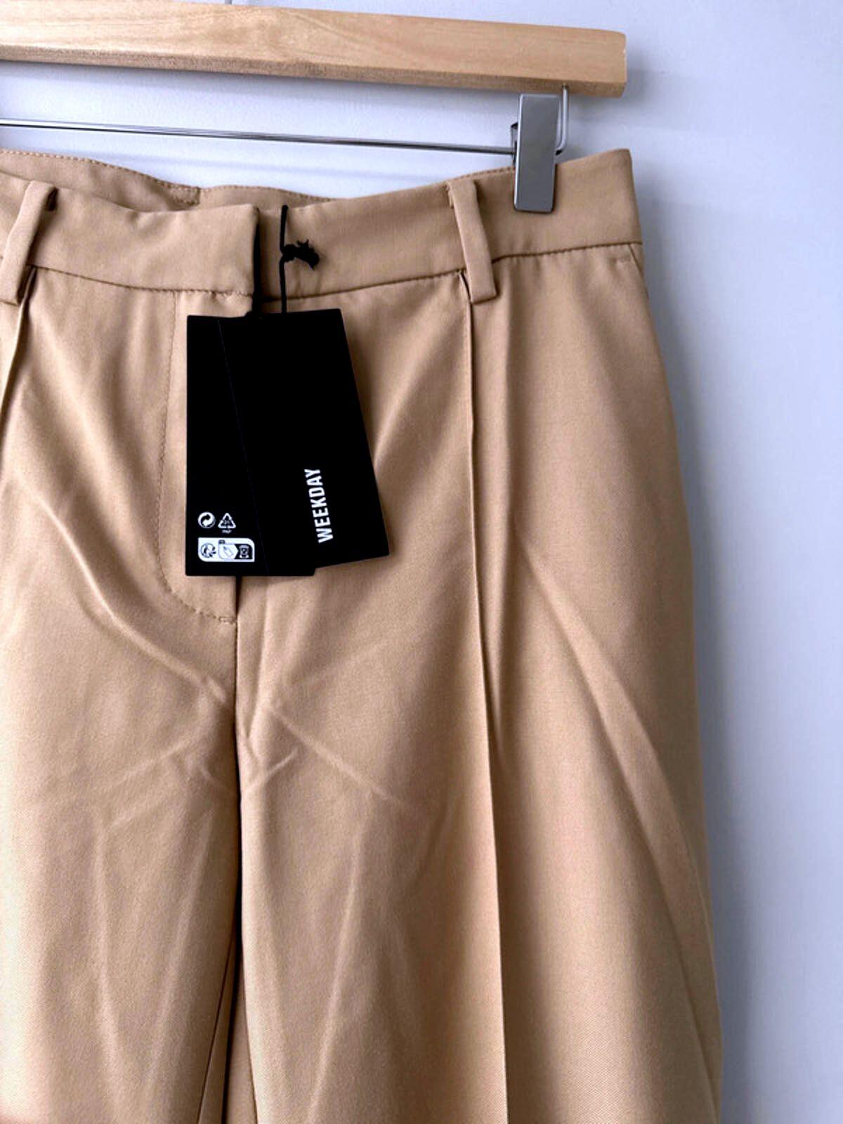 Women’s Weekday Kylie Wide Leg Trousers In Beige - W28/L32 - 1694