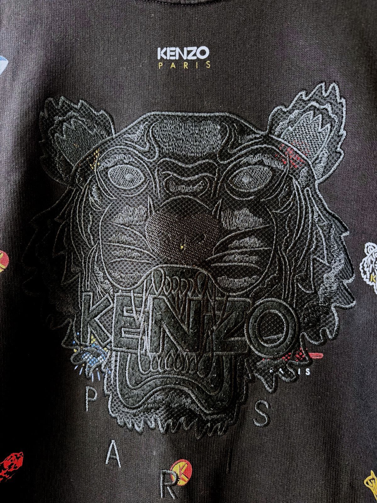Men’s Kenzo Black Embroidered Tiger Logo Sweatshirt - XXLarge - 3575