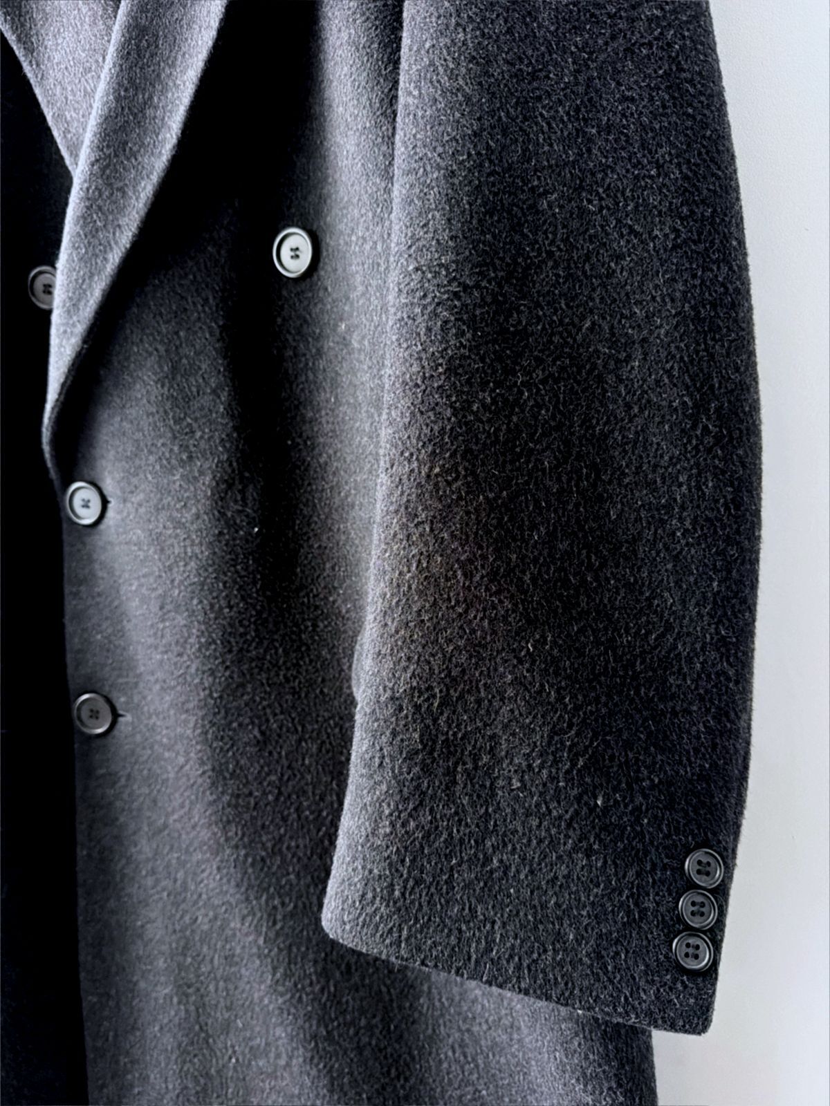 Men’s Hammersley Made In England Wool & Cashmere Overcoat In Gray - Large - 3788