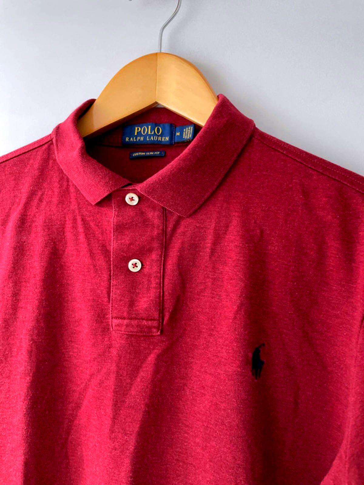 Men’s Ralph Lauren Slim Fit Polo Top In Burgundy - Medium - 1880