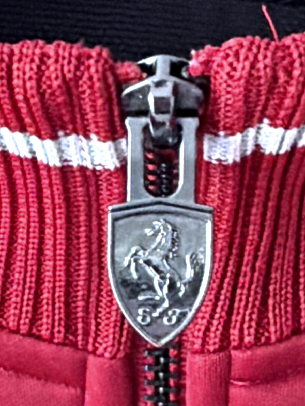 Mens Ferrari Zip-Up Jacket With Iconic Logo Patch In Red - Small - 3498