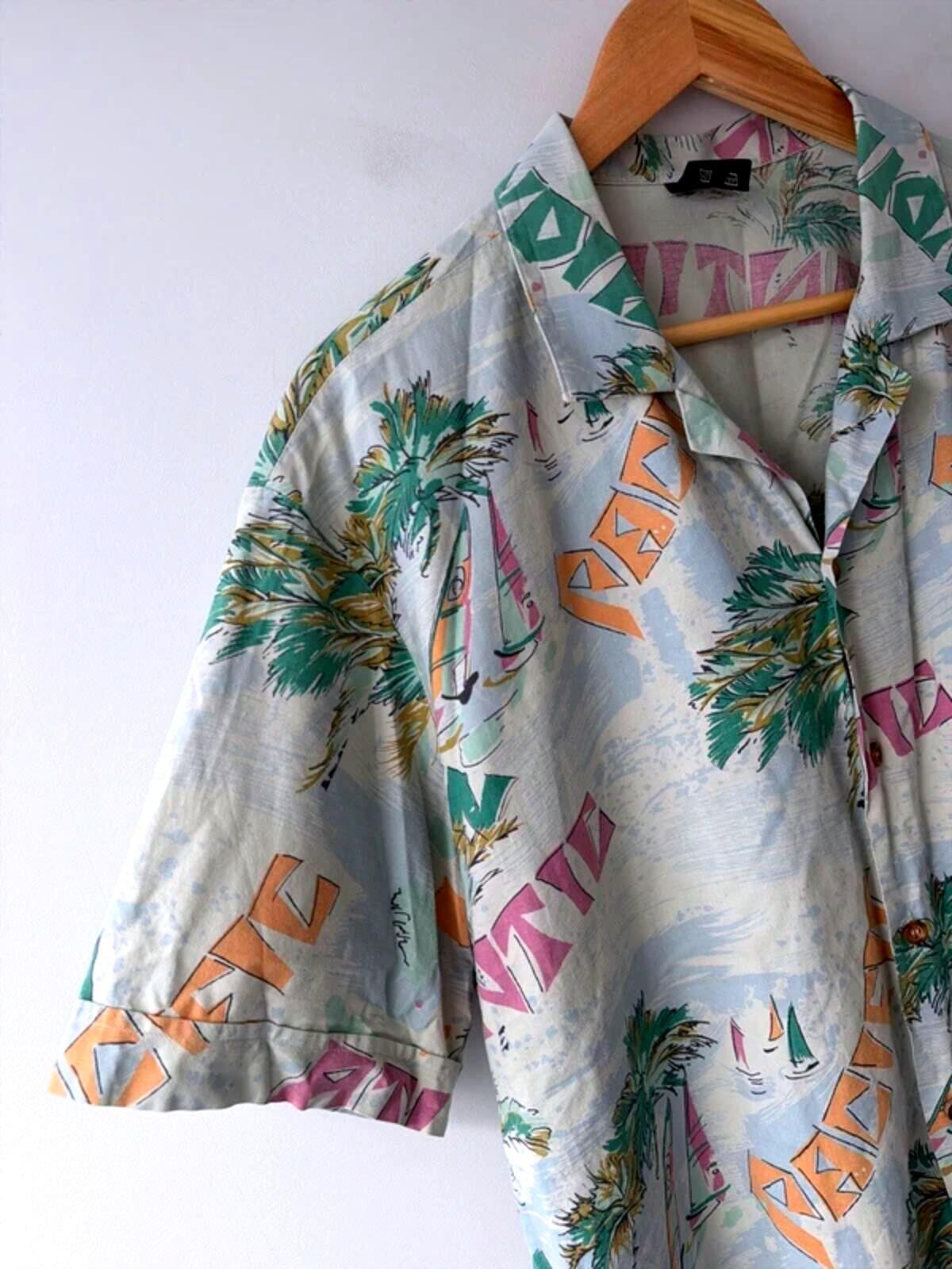 Men’s Vintage pacific print revere collar shirt - xlarge - 3416