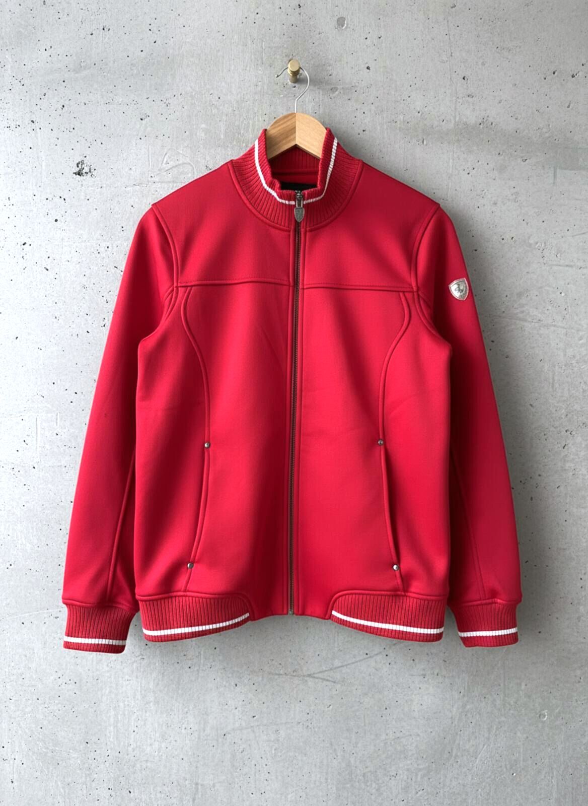 Mens Ferrari Zip-Up Jacket With Iconic Logo Patch In Red - Small - 3498