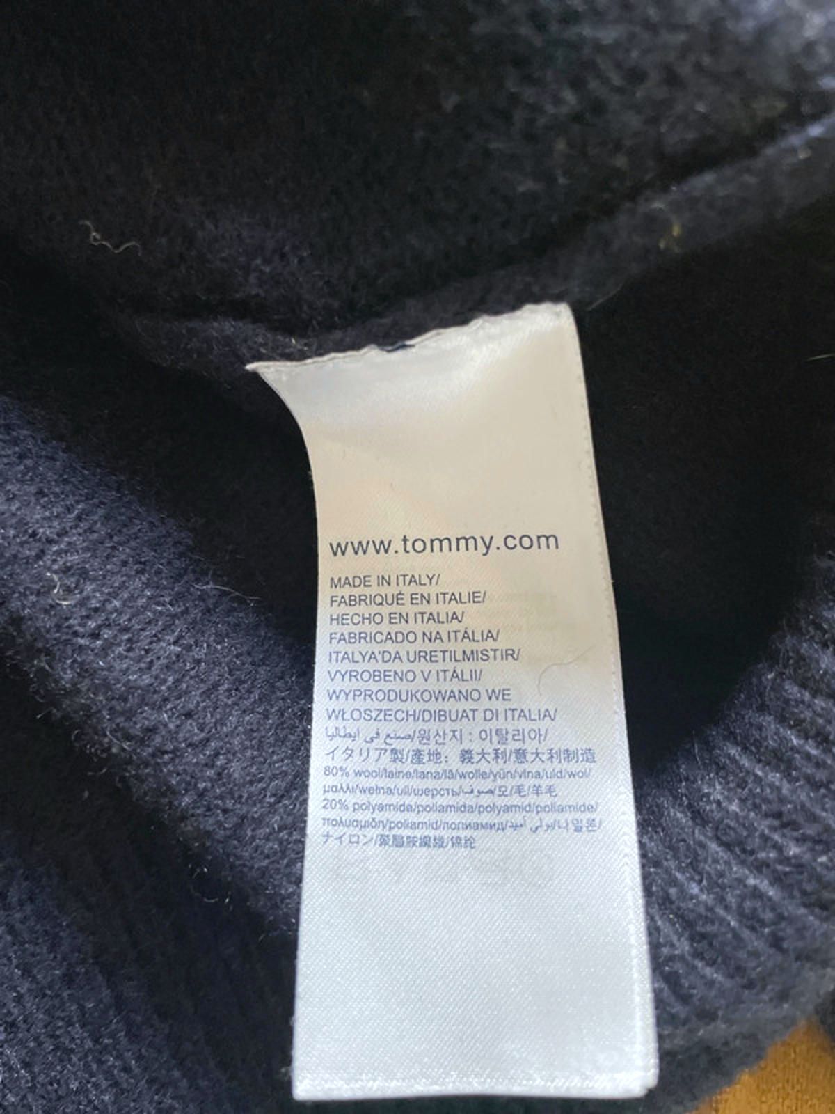 Mens Tommy Hilfiger Premium Wool Jumper In Navy/Yellow - Small - 2621
